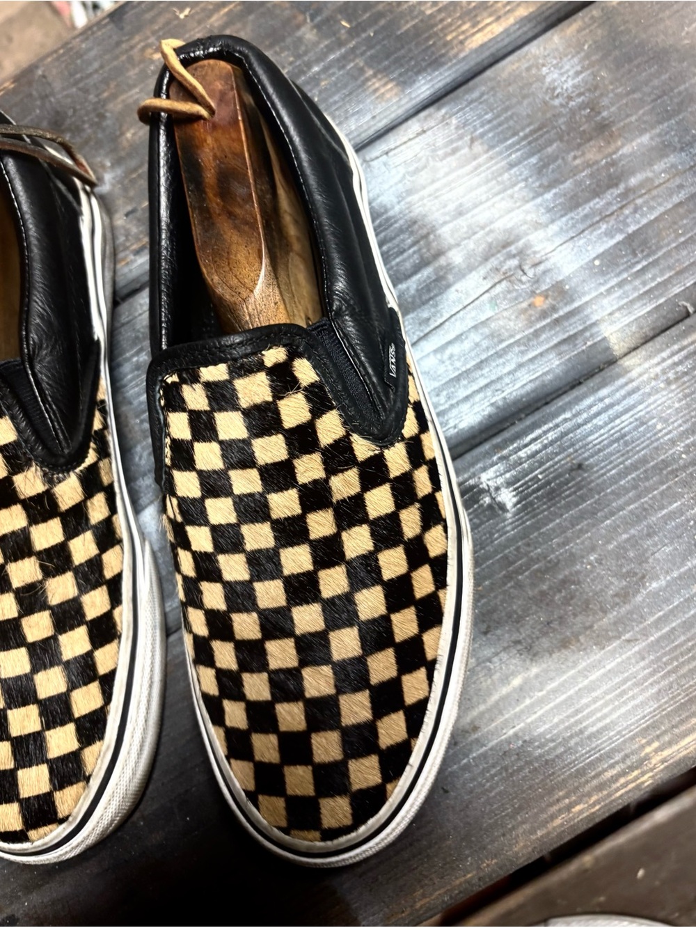 Vans black and beige checkerboard slip-on sneaker size women 9 - Picture 8 of 9